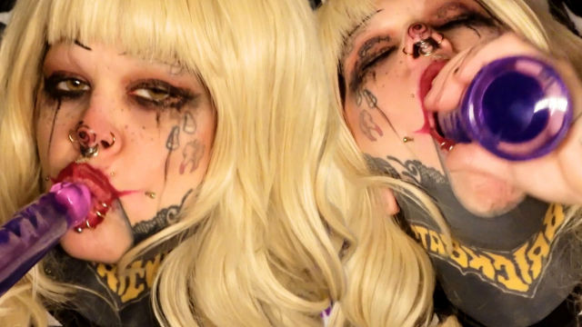 Goth Clown vs Fantasy Dildo Sloppy Blowjob
