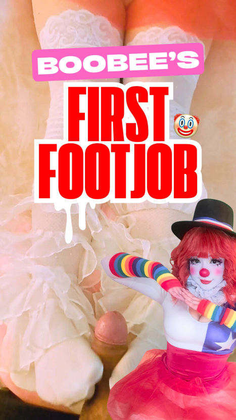 First Time Foot Job for Clowngirl