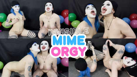 Hairy Mime Invisible Orgy - Gangbanged by Ghosts!