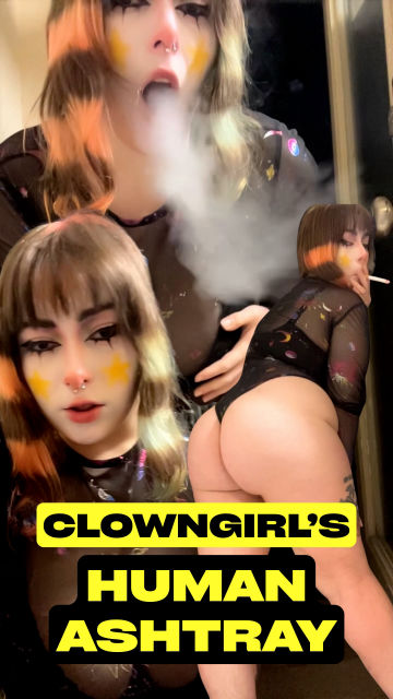 Curvy Clowngirl Uses You as Her Human Ashtray